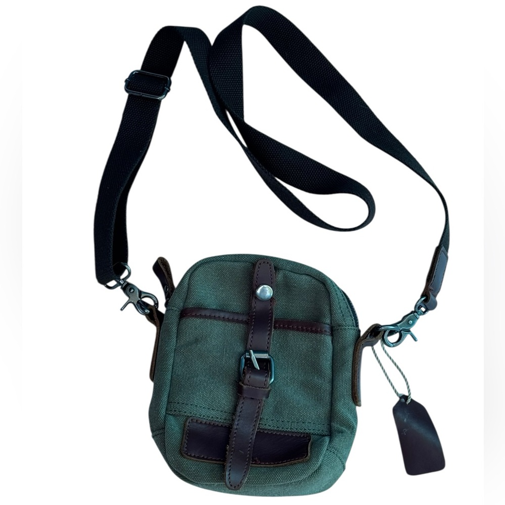 Ladies army green utility canvas Crossbody purse